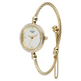 Titan Raga Spotlight Quartz Analog White Dial Golden Metal Strap Watch For Women 95425ym01