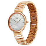 Titan Raga Spotlight Quartz Analog White Dial Rose Gold Metal Strap Watch For Women 95426wm01