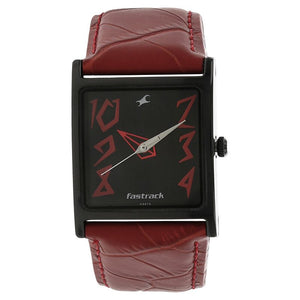 Fastrack Quartz Analog Black Dial Leather Strap Watch for Girls NP9735NL01 - KRISHNA WATCH COMPANY
