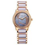 Xylys Swiss Analog Shimmer Swiss Steel & Ceramic Mother of Pearl Lilac Dial Watch for Women 9766wd03e