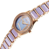 Xylys Swiss Analog Shimmer Swiss Steel & Ceramic Mother of Pearl Lilac Dial Watch for Women 9766wd03e
