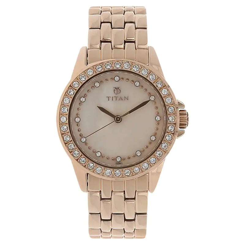 Titan Champagne Dial Stainless Steel Strap Watch NP9798WM01 - KRISHNA WATCH COMPANY