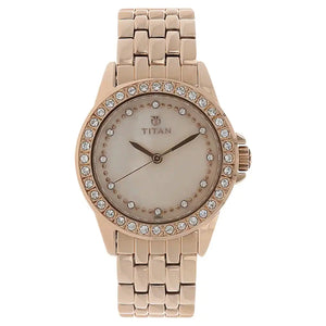 Titan Champagne Dial Stainless Steel Strap Watch NP9798WM01 - KRISHNA WATCH COMPANY