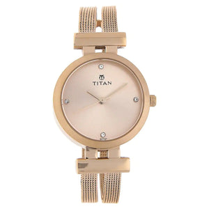 Titan Rose Gold Dial Stainless Steel Strap Watch - 9942WM01 - KRISHNA WATCH COMPANY