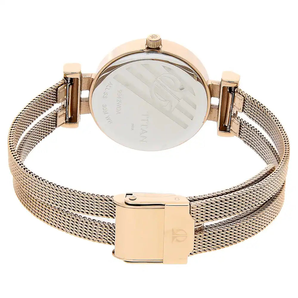 Titan Rose Gold Dial Stainless Steel Strap Watch NP9942WM01 (DD930)
