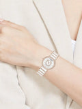 Kenneth Cole Quartz Analog White Dial White Stainless Steel & Ceramic Strap Watch For Women ntkcwlg0062601ld