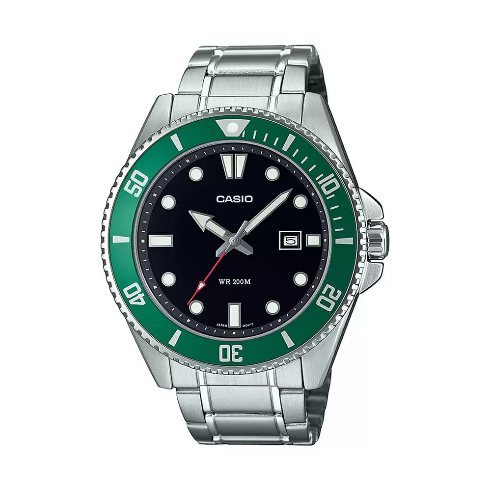 Casio Enticer Green Ribbon Men's Watch - MDV-107D-3AVDF - A2192 - KRISHNA WATCH COMPANY