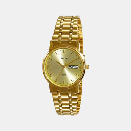 Timex Men's Champagne Analog Stainless Steel Watch A504