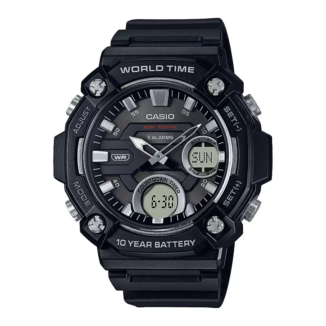 YOUTH AEQ-120W-1AVDF - AD262 Black Analog-Digital - Men's Watch - KRISHNA WATCH COMPANY
