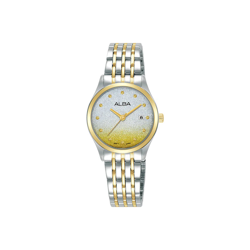 Alba Women Silver & Gold Gradient Shimmer Dial Watch AH7EY6X1 - KRISHNA WATCH COMPANY