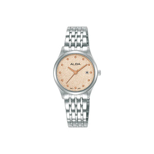 Alba Women Sparkling Champagne Shimmer Dial Watch AH7EY9X1 - KRISHNA WATCH COMPANY