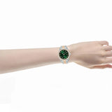 Alba Crystal Bezel With Green Dial Women's Quartz Watch AH7FD6X1