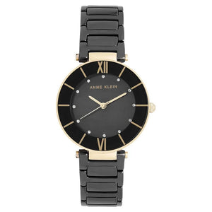 Anne Klein Quartz Analog Black Dial Ceramic Strap Watch for Women NEAK3266BKRGW / NCAK3266BKRG - KRISHNA WATCH COMPANY