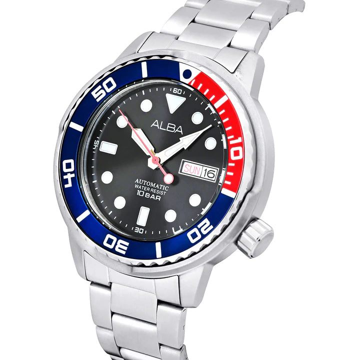 ALBA Mechanical Black Men 43mm Watch Automatic AL4247X1 - KRISHNA WATCH COMPANY