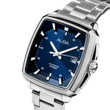 ALBA Unique Rectangular Blue & Black Radiation Dial Automatic Watch AU4039X1