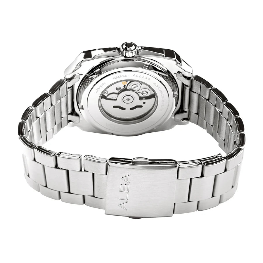 ALBA Unique Rectangular Blue & Black Radiation Dial Automatic Watch AU4039X1