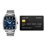 ALBA Unique Rectangular Blue & Black Radiation Dial Automatic Watch AU4039X1 - KRISHNA WATCH COMPANY