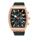 ALBA Black & Gold Rectangular Dial Chronograph Watch AM3992X1