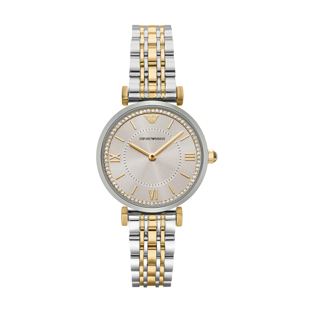 Emporio Armani Two-Tone Stainless Steel Brown Dial Watch AR11702