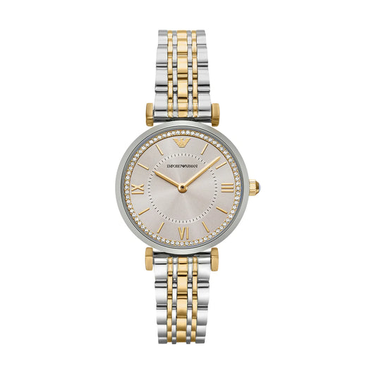 Emporio Armani Two-Tone Stainless Steel Brown Dial Watch AR11702