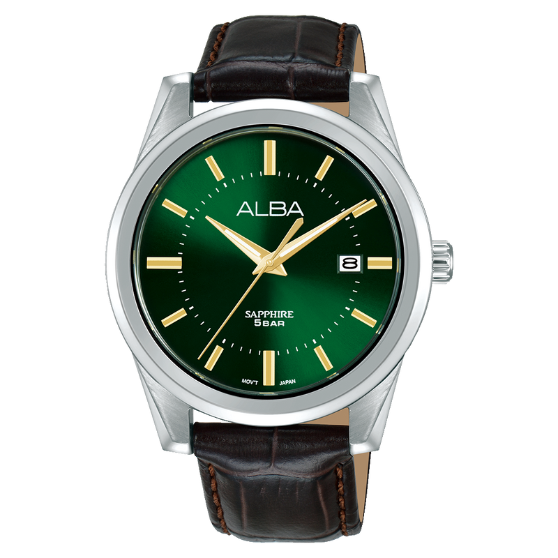Alba Forest Green Dial With Leather Strap AS9V29X1