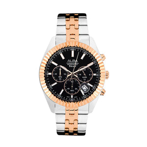 ALBA Black-Gold Dial Chronograph Watch-AT3H12X1 - KRISHNA WATCH COMPANY