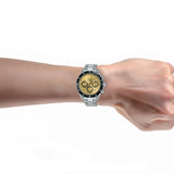 ALBA Champagne Gold Sunray Dial With Black Tachymeter Bezel Chronograph Watch AT3L21X1