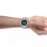 ALBA Black Dial With Silver Tachymeter Bezel Chronograph Watch AT3L27X1