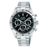 ALBA Black Dial With Silver Tachymeter Bezel Chronograph Watch AT3L27X1