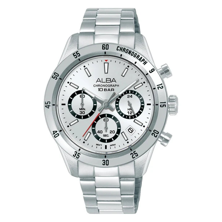 ALBA White Dial Chronograph Watch AT3L29X1