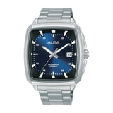 ALBA Unique Rectangular Blue & Black Radiation Dial Automatic Watch AU4039X1 - KRISHNA WATCH COMPANY