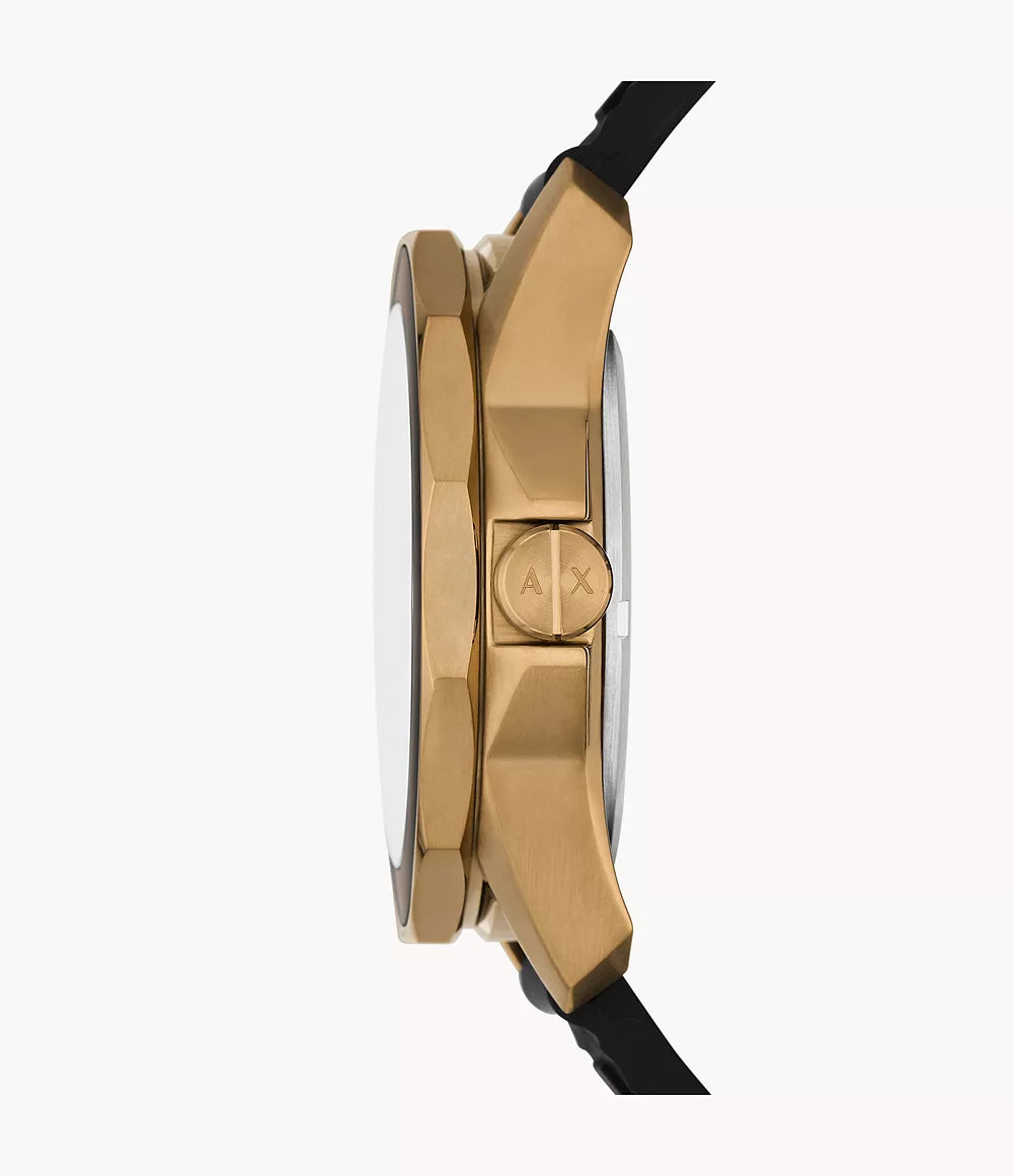 Armani Exchange Three-Hand Date Black Silicone Watch AX1954 - KRISHNA WATCH COMPANY