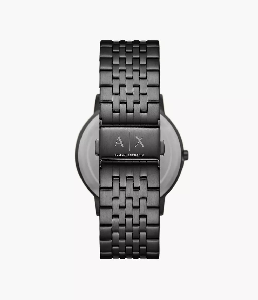 Armani exchange black online stainless steel watch