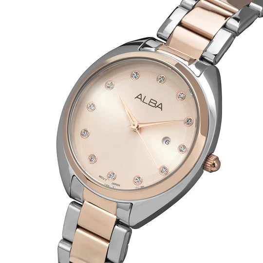 ALBA Pale Pink AWith Rose Gold-AH7CT8X1 - KRISHNA WATCH COMPANY
