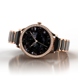 Noise Diva Araya Smartwatch for Women with AMOLED Display (850 Nits), 60 Precision-Set Crystals, Cycle Tracking, Skin Temperature, SOS with Live Location, 100+ Watch Faces - Rose Gold Ceramic