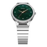 Noise Diva Araya Smartwatch for Women with AMOLED Display (850 Nits), 60 Precision-Set Crystals, Cycle Tracking, Skin Temperature, SOS with Live Location, 100+ Watch Faces - Iconic Silver