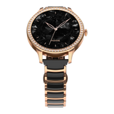 Noise Diva Araya Smartwatch for Women with AMOLED Display (850 Nits), 60 Precision-Set Crystals, Cycle Tracking, Skin Temperature, SOS with Live Location, 100+ Watch Faces - Rose Gold Ceramic