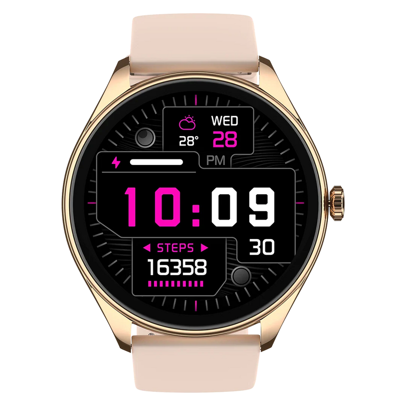 Noise Twist 2 Smart Watch with 1.43” AMOLED Screen, AI Search & Voice Assistant, Bluetooth Calling, Stainless Steel Back, 7-Day Battery, 100+ Watch Faces, Health Suite, IP68 (Rose Pink)