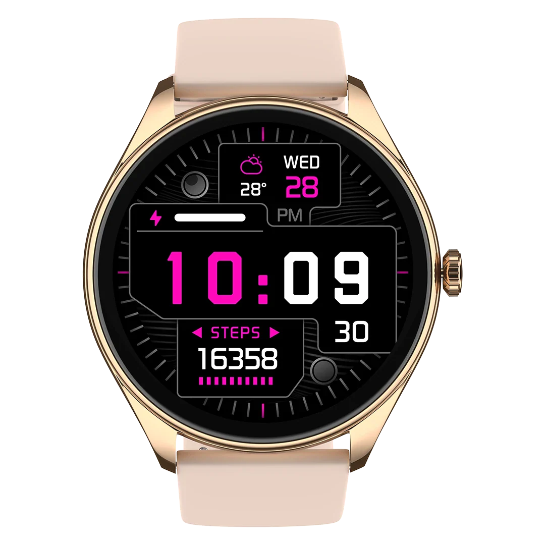 Noise Twist 2 Smart Watch with 1.43” AMOLED Screen, AI Search & Voice Assistant, Bluetooth Calling, Stainless Steel Back, 7-Day Battery, 100+ Watch Faces, Health Suite, IP68 (Rose Pink)