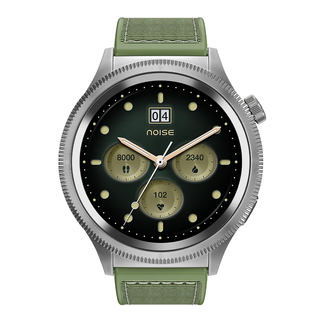 NoiseFit Halo Limited Edition 1.43" AMOLED Display, Bluetooth Calling Round Dial Smart Watch, Premium Metallic Build, Always on Display, Smart Gesture Control, 100 Sports Modes (Jade Alloy)