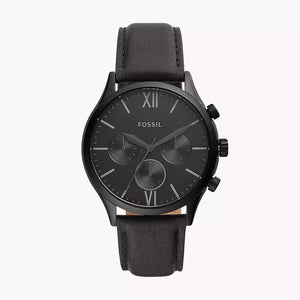 Fossil Fenmore Multifunction Black Leather Watch BQ2364 - KRISHNA WATCH COMPANY
