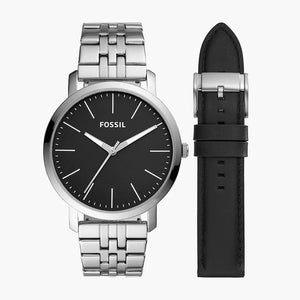Fossil Luther 3H Three-Hand Interchangeable Strap Gift Set - BQ2466SET - KRISHNA WATCH COMPANY