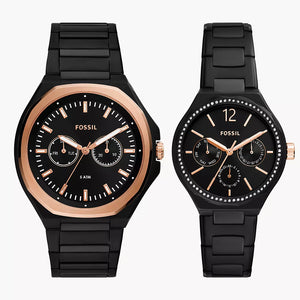 Fossil Evanston Analog Couple Watch - BQ2645SET - KRISHNA WATCH COMPANY