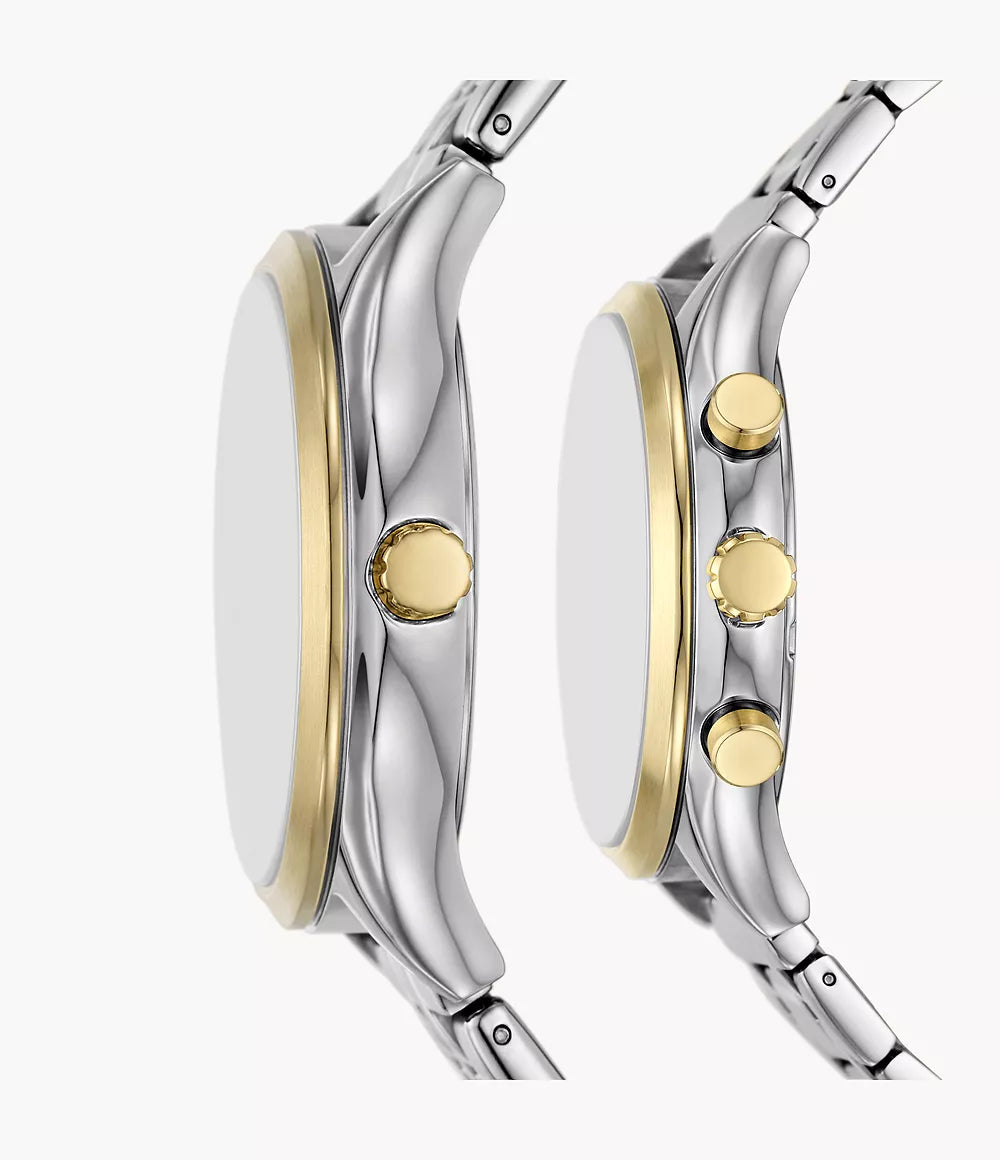 Fossil Fenmore Multifunction Two-Tone Stainless Steel Watch Set - BQ2900SET - KRISHNA WATCH COMPANY