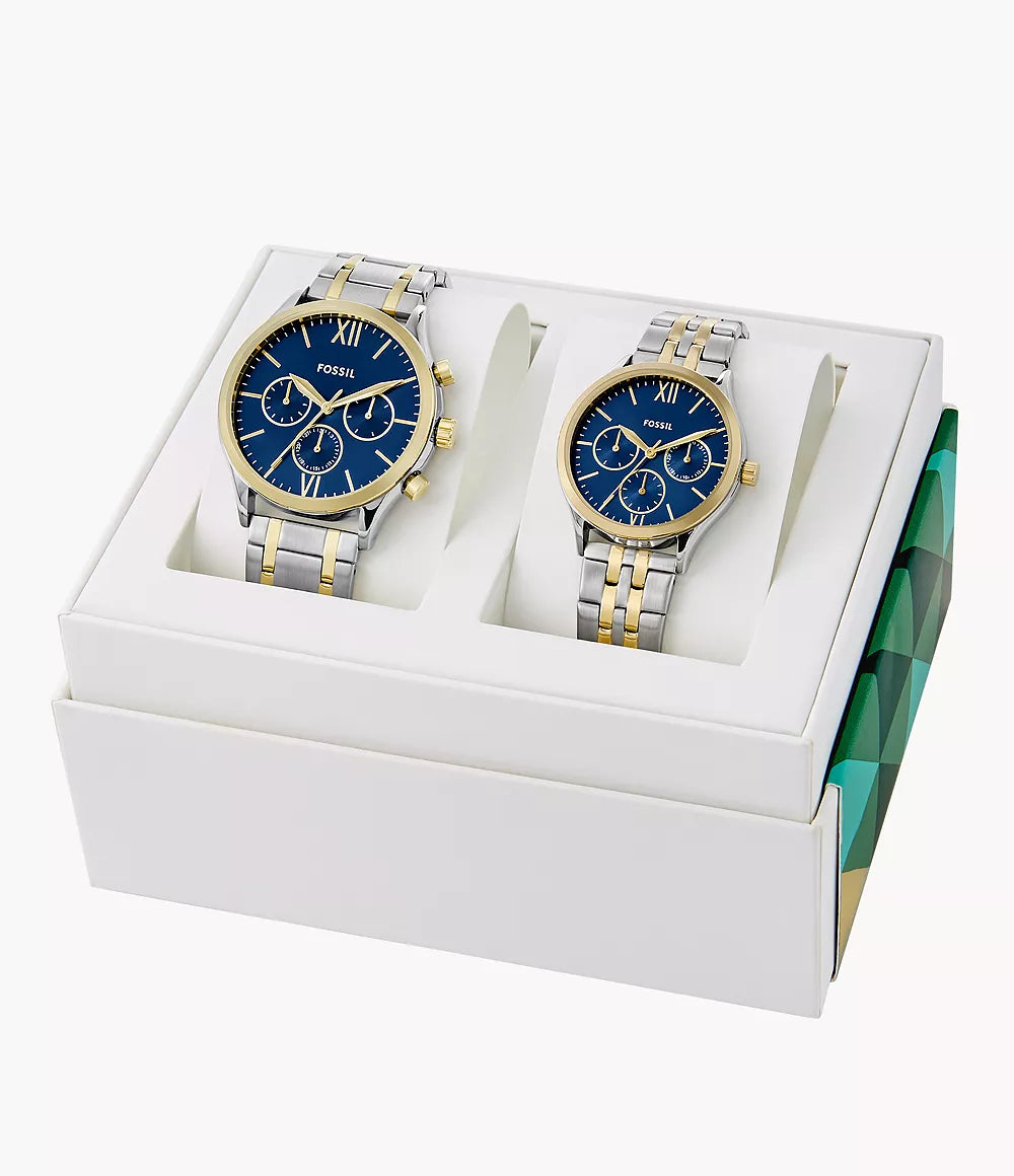 Fossil Fenmore Multifunction Two-Tone Stainless Steel Watch Set - BQ2900SET - KRISHNA WATCH COMPANY