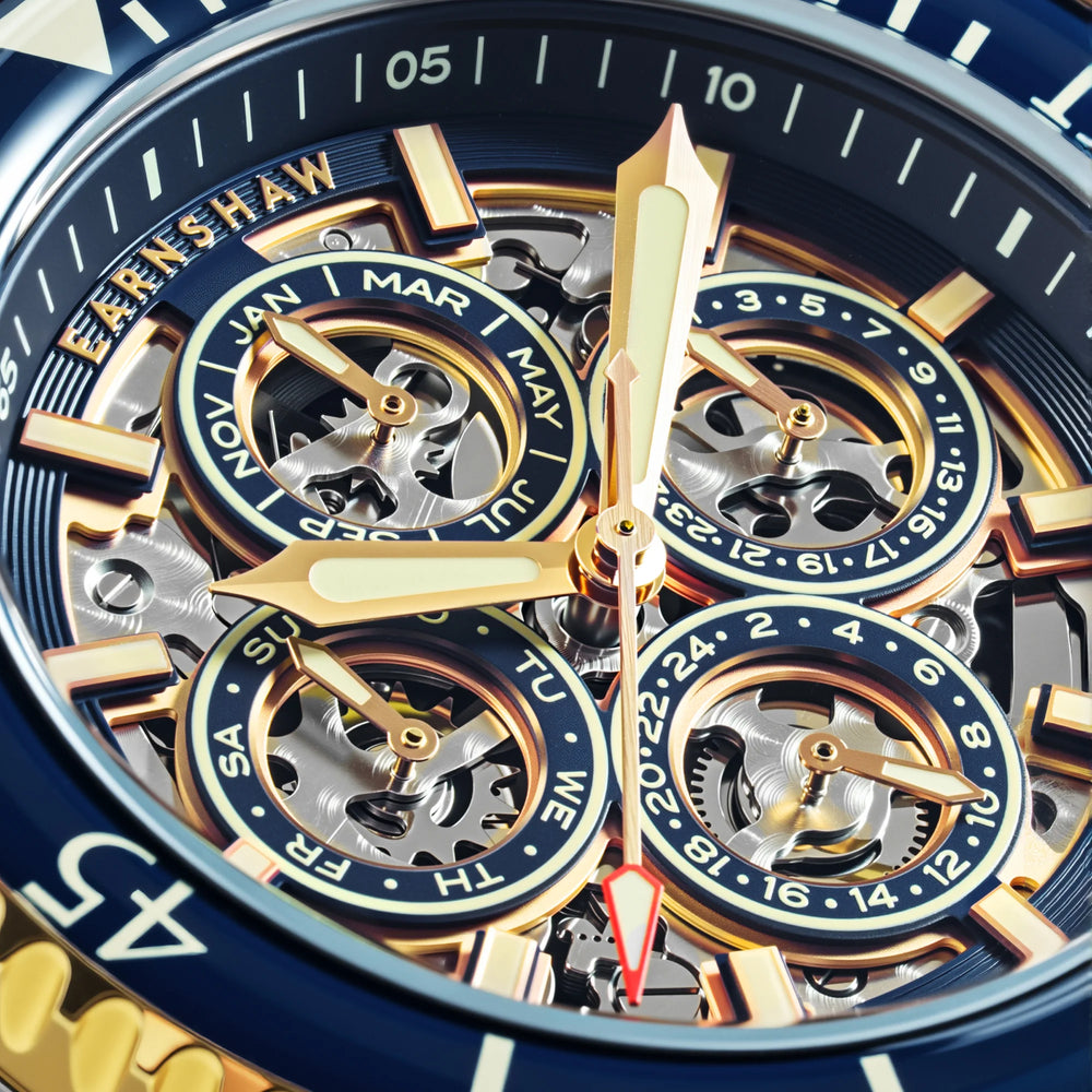 Earnshaw Admiral Duncan Triple Calendar Skeleton Automatic - ES-8320-44 - KRISHNA WATCH COMPANY