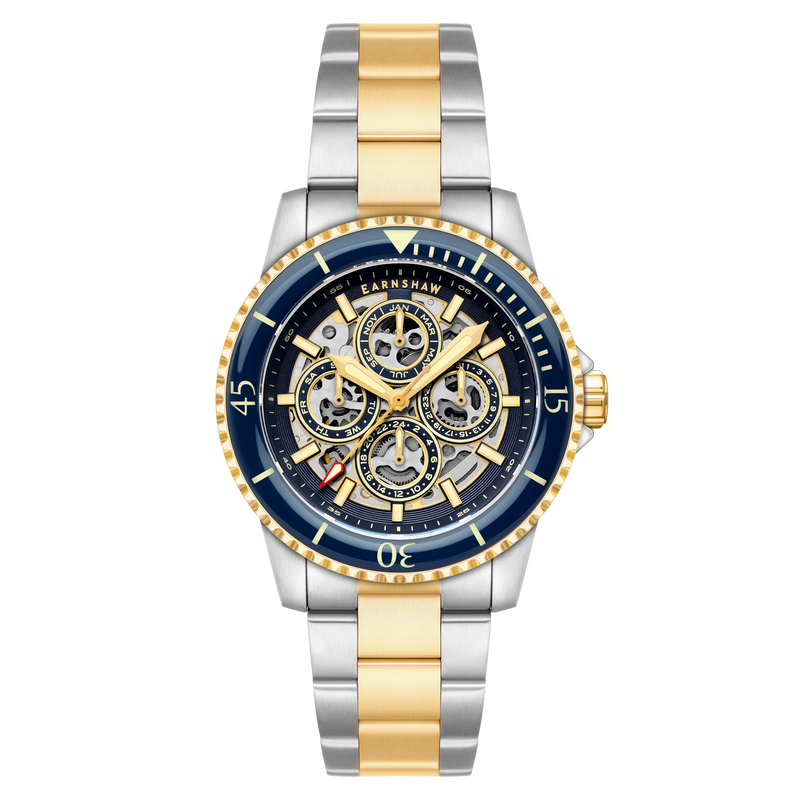 Earnshaw Admiral Duncan Triple Calendar Skeleton Automatic - ES-8320-44 - KRISHNA WATCH COMPANY