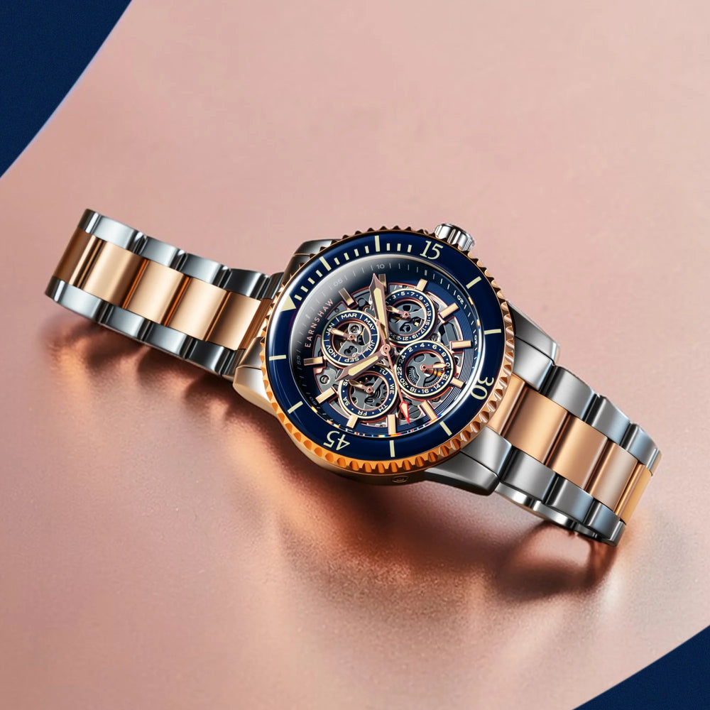 Earnshaw Admiral Duncan Triple Calendar Skeleton Automatic - ES-8320-66 - KRISHNA WATCH COMPANY