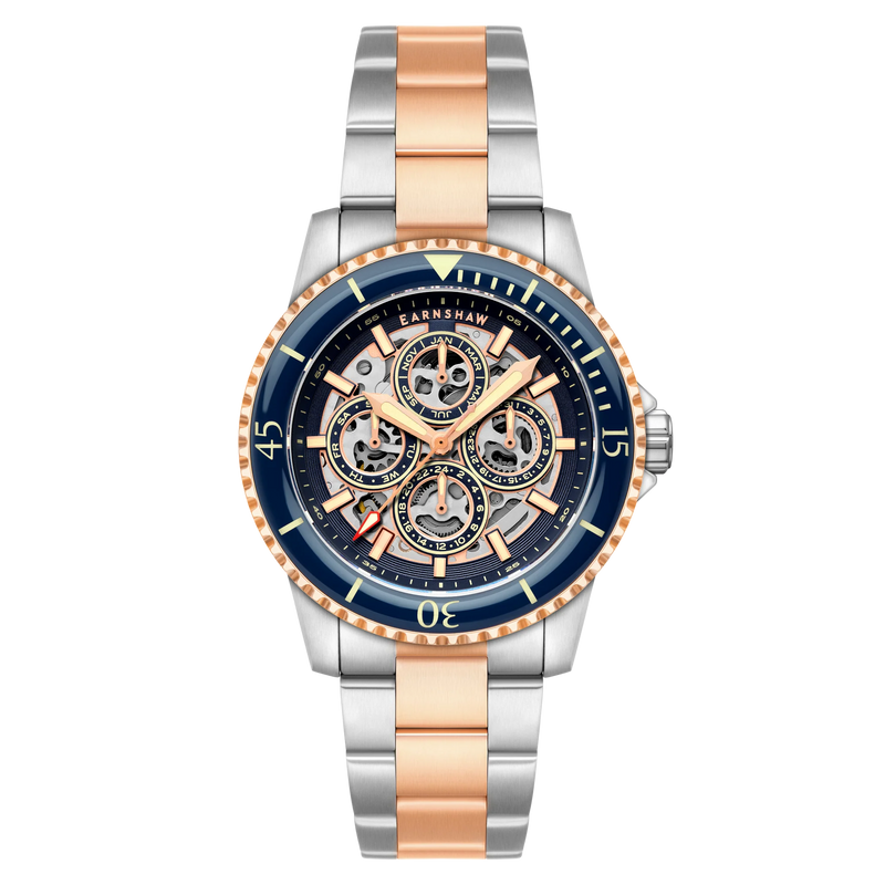 Earnshaw Admiral Duncan Triple Calendar Skeleton Automatic - ES-8320-66 - KRISHNA WATCH COMPANY