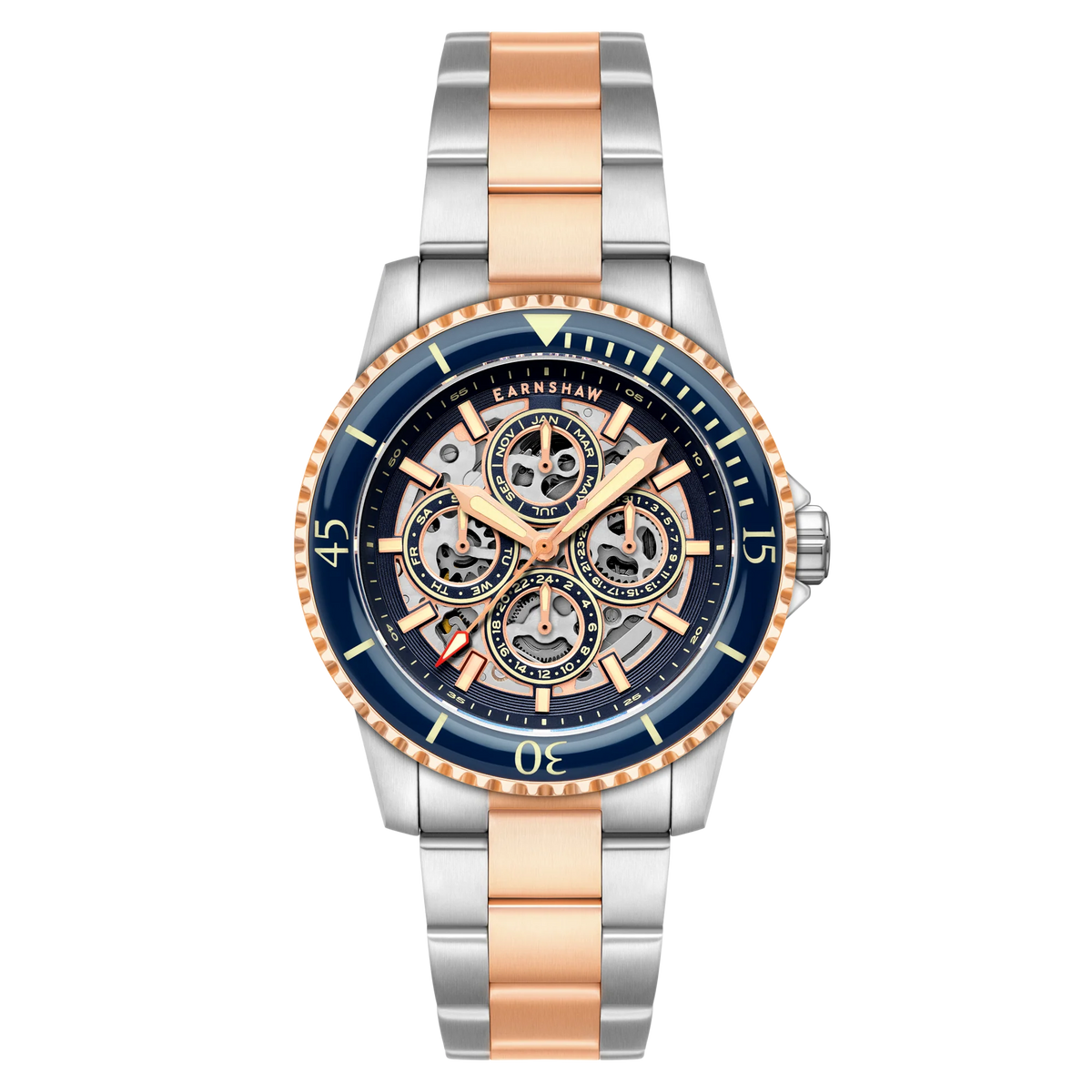 Earnshaw Admiral Duncan Triple Calendar Skeleton Automatic - ES-8320-66 - KRISHNA WATCH COMPANY